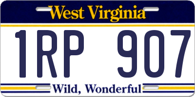 WV license plate 1RP907