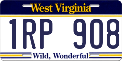 WV license plate 1RP908