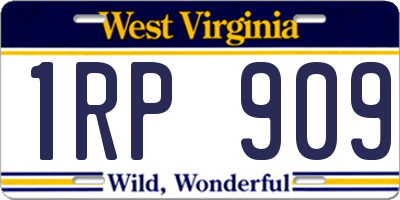 WV license plate 1RP909