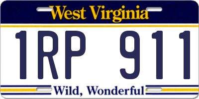 WV license plate 1RP911