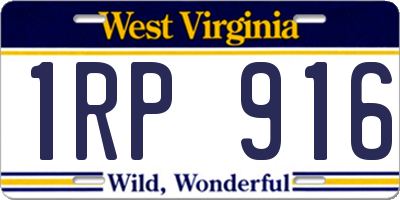 WV license plate 1RP916