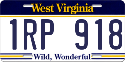 WV license plate 1RP918