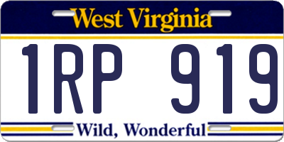 WV license plate 1RP919