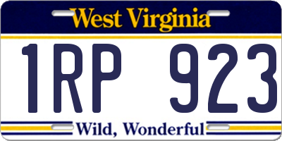 WV license plate 1RP923