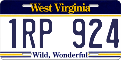 WV license plate 1RP924