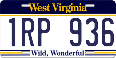 WV license plate 1RP936
