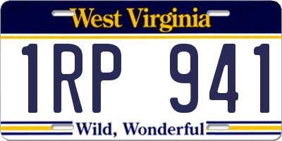 WV license plate 1RP941