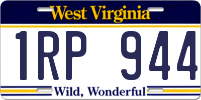 WV license plate 1RP944