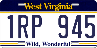 WV license plate 1RP945