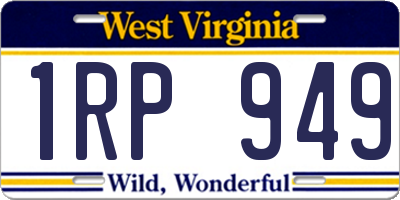 WV license plate 1RP949