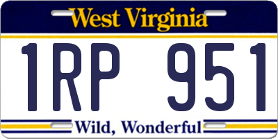 WV license plate 1RP951