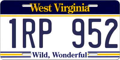 WV license plate 1RP952
