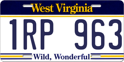 WV license plate 1RP963