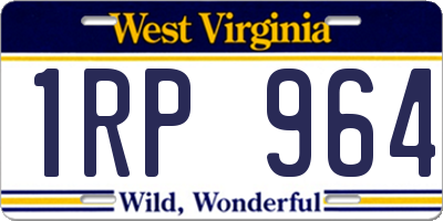 WV license plate 1RP964