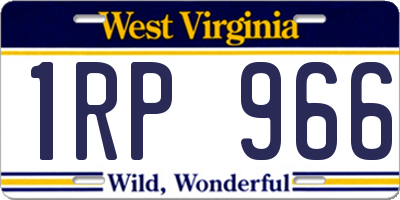 WV license plate 1RP966