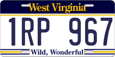 WV license plate 1RP967