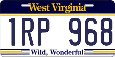 WV license plate 1RP968