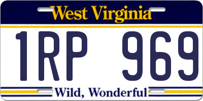 WV license plate 1RP969
