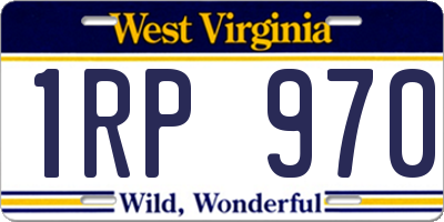 WV license plate 1RP970