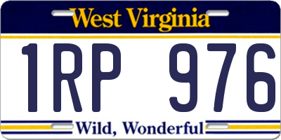 WV license plate 1RP976