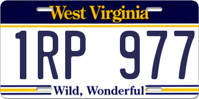 WV license plate 1RP977
