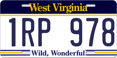WV license plate 1RP978