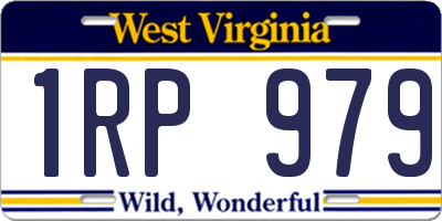 WV license plate 1RP979