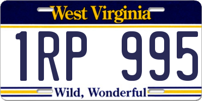 WV license plate 1RP995