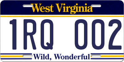 WV license plate 1RQ002