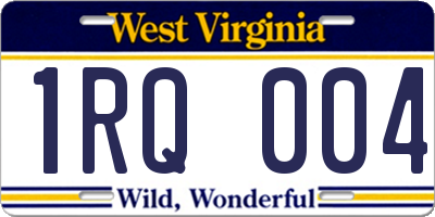 WV license plate 1RQ004