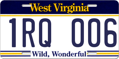 WV license plate 1RQ006