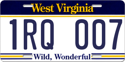 WV license plate 1RQ007