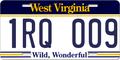 WV license plate 1RQ009