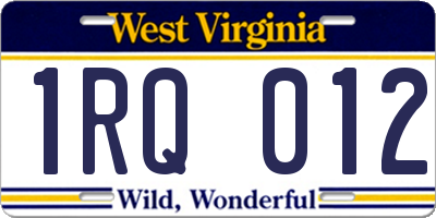WV license plate 1RQ012