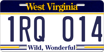 WV license plate 1RQ014