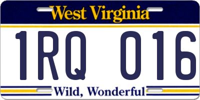 WV license plate 1RQ016