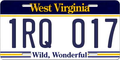 WV license plate 1RQ017