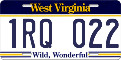 WV license plate 1RQ022