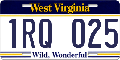 WV license plate 1RQ025