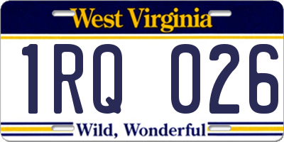 WV license plate 1RQ026