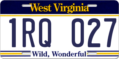 WV license plate 1RQ027