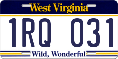 WV license plate 1RQ031