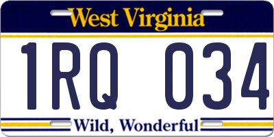 WV license plate 1RQ034