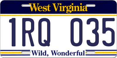 WV license plate 1RQ035
