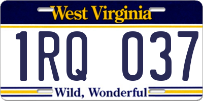 WV license plate 1RQ037