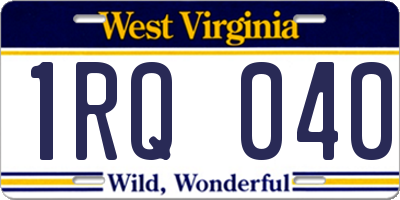 WV license plate 1RQ040
