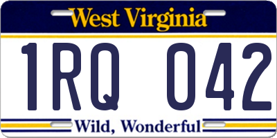 WV license plate 1RQ042