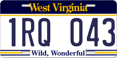 WV license plate 1RQ043