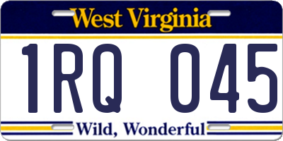 WV license plate 1RQ045