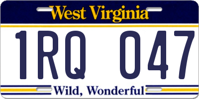 WV license plate 1RQ047